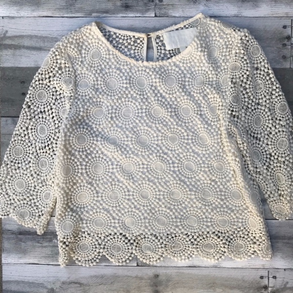 Mare Mare Crochet Inspired White Top